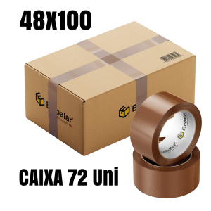 Fita Adesiva Acrilica Marrom 48X100 - Caixa com 72 unidades